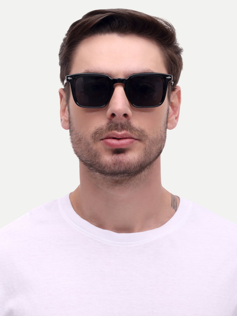 Black wayfarer mens sunglasses
