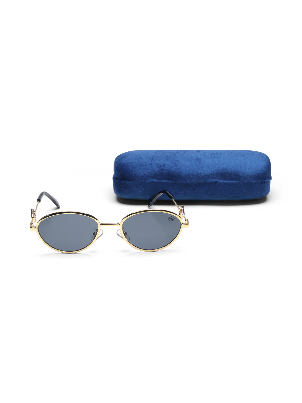 Luxy Gold Black Oval Women Sunglasses