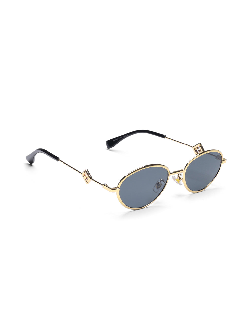 Luxy Gold Black Oval Women Sunglasses