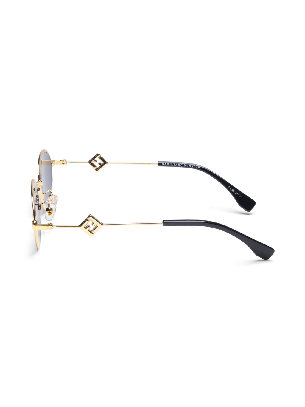 Luxy Gold Black Oval Women Sunglasses