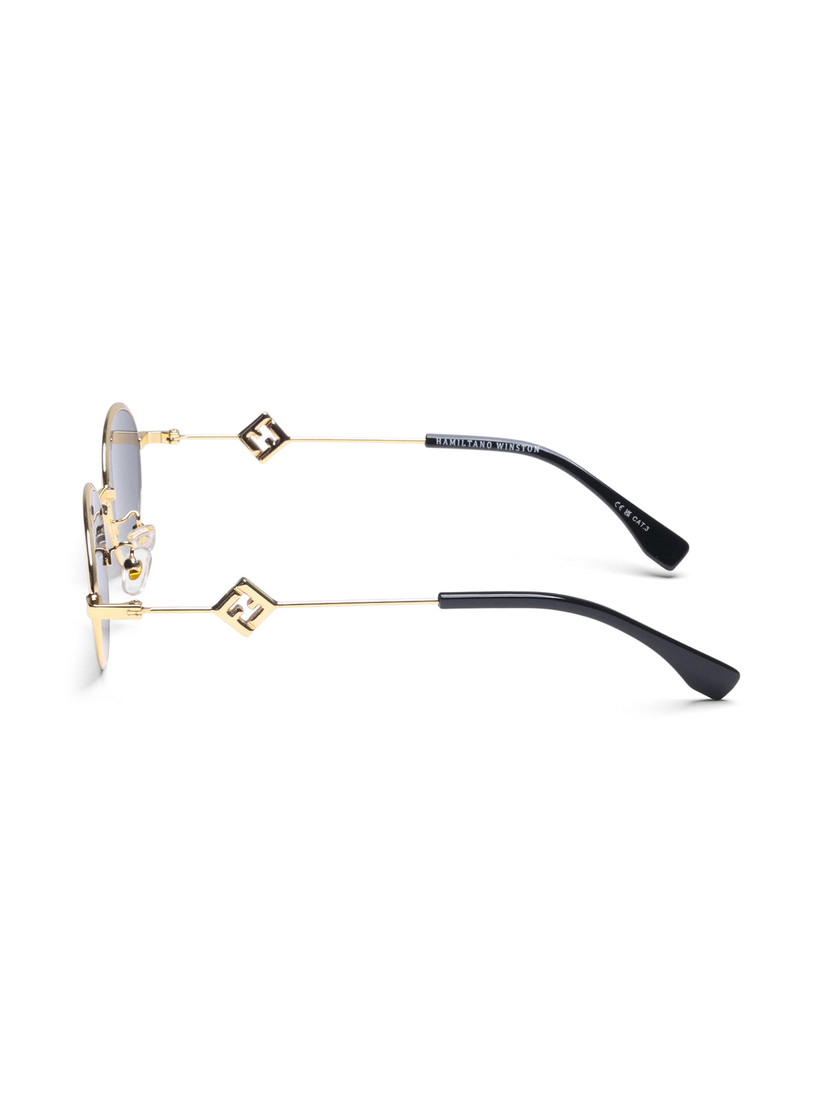 Luxy Gold Black Oval Women Sunglasses
