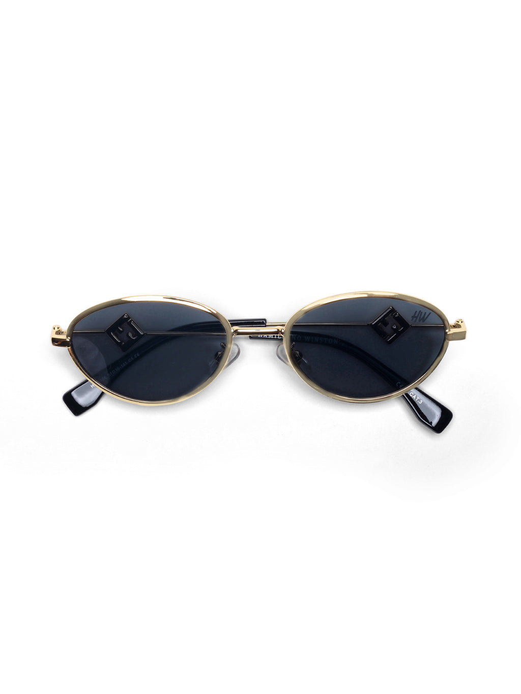 Luxy Gold Black Oval Women Sunglasses