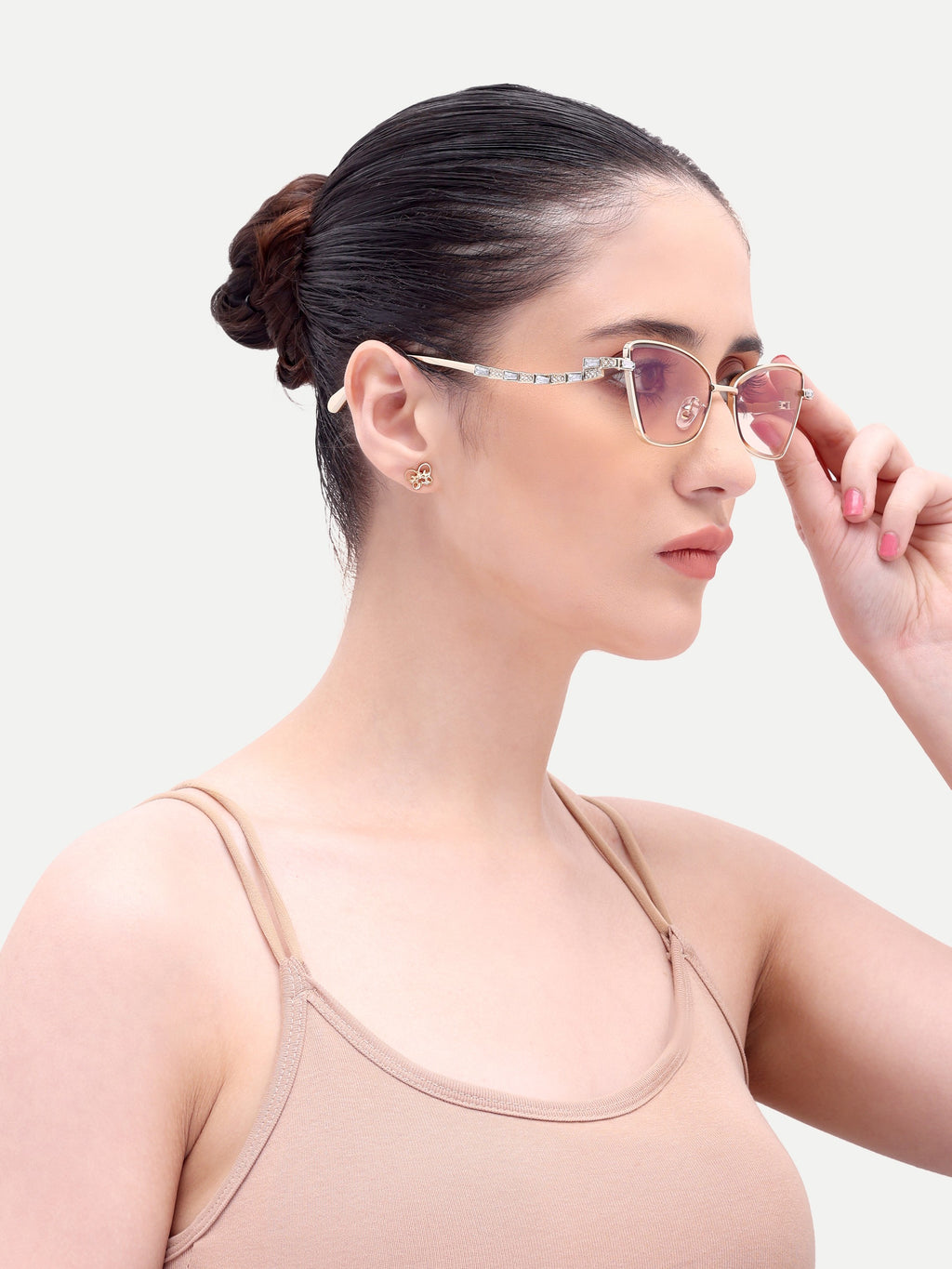 Kaia Metal Peach UV Protected Womens Sunglasses