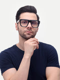 Men's  Wayfarer Rectangular Optical Frame Black