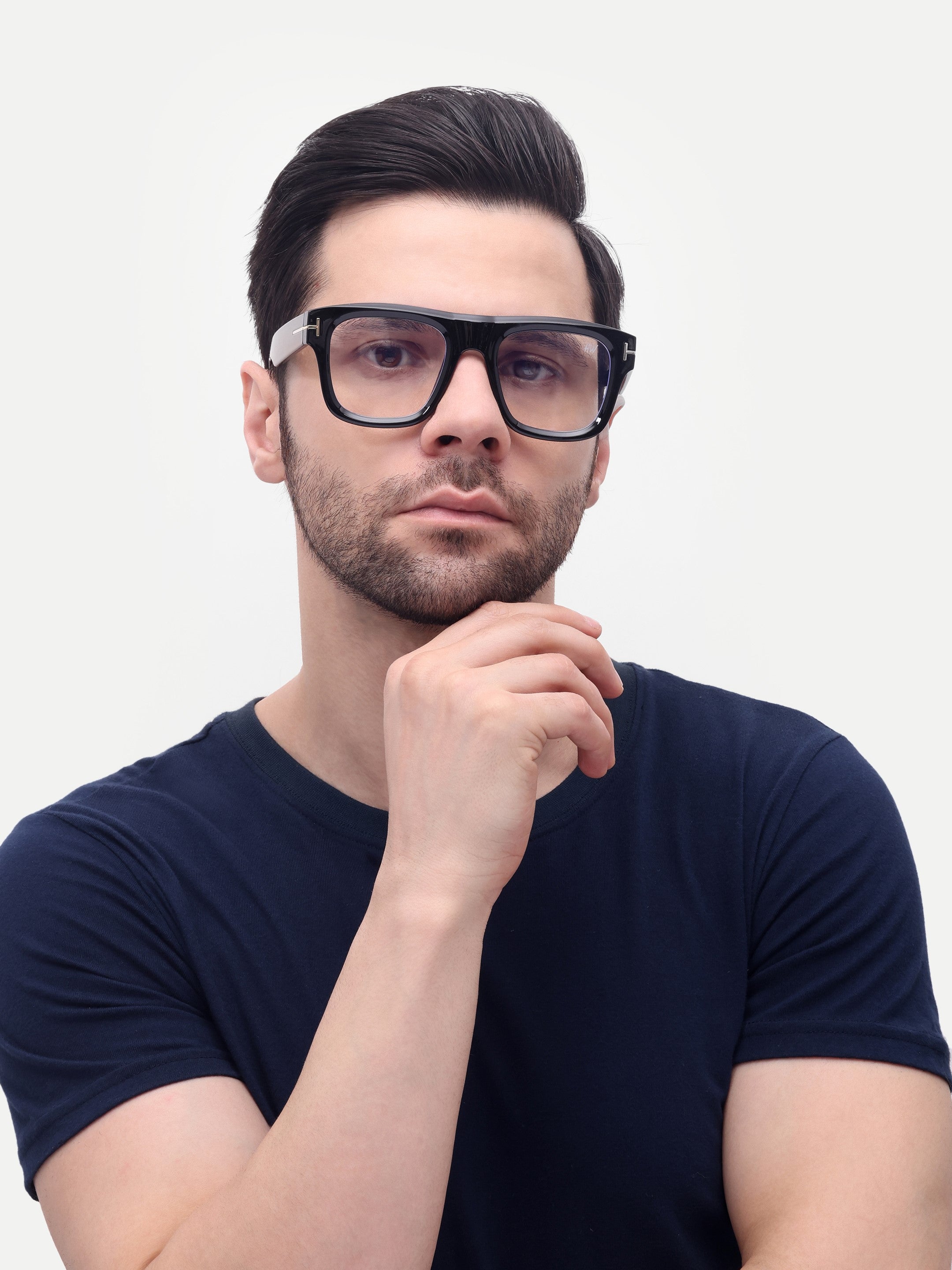 Men's  Wayfarer Rectangular Optical Frame Black