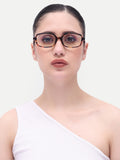 Women's Small Leopard Rectangle Sunglasses