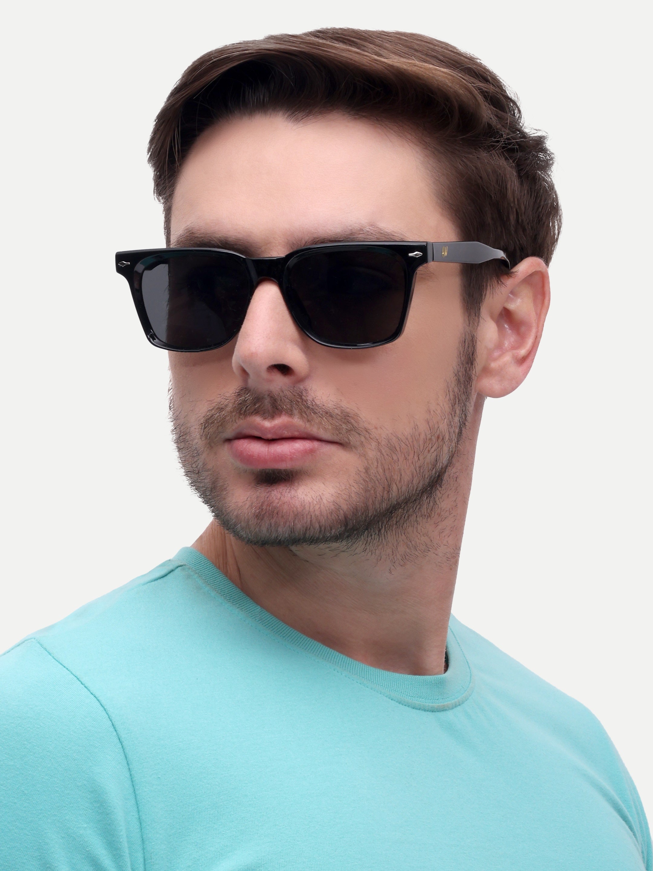 Men Wayfarer Uv Protected Sunglasses Black
