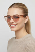 Women's Peach Rectangular Sunglasses