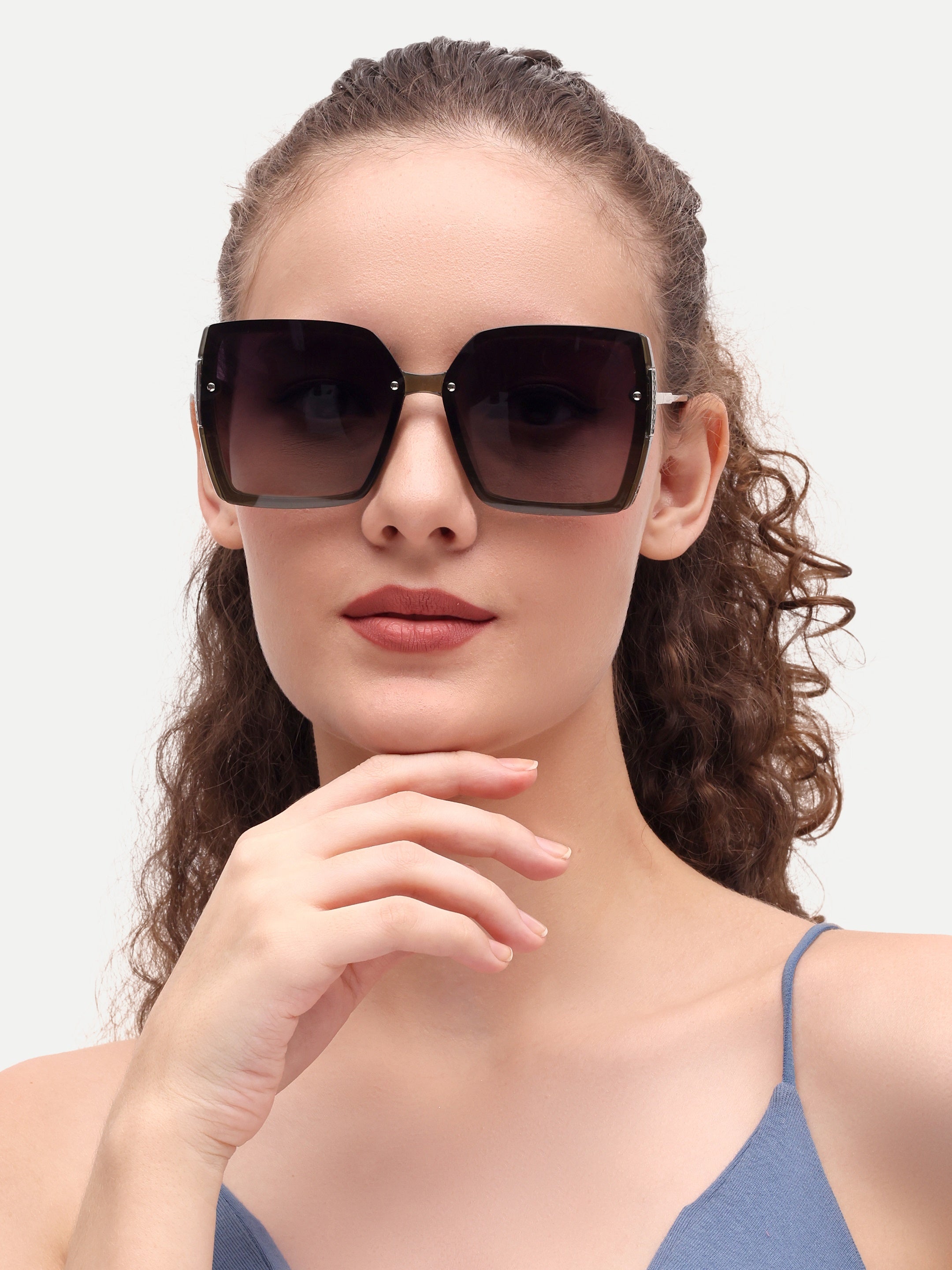 Oversize Square Women UV Protected Sunglasses