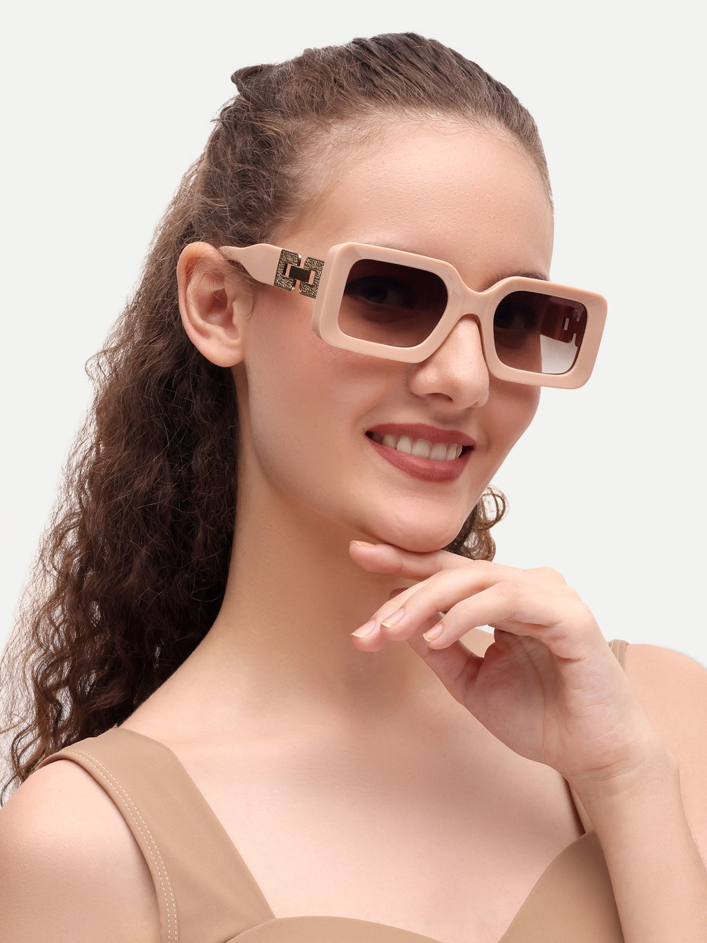 Peach Wayfarer Women UV Protected Sunglasses