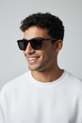 Men's Classic Black Wayfarer UV Protected Sunglasses