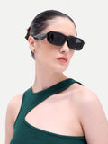 Brielle Black Rectangular UV Protected Womens Sunglasses