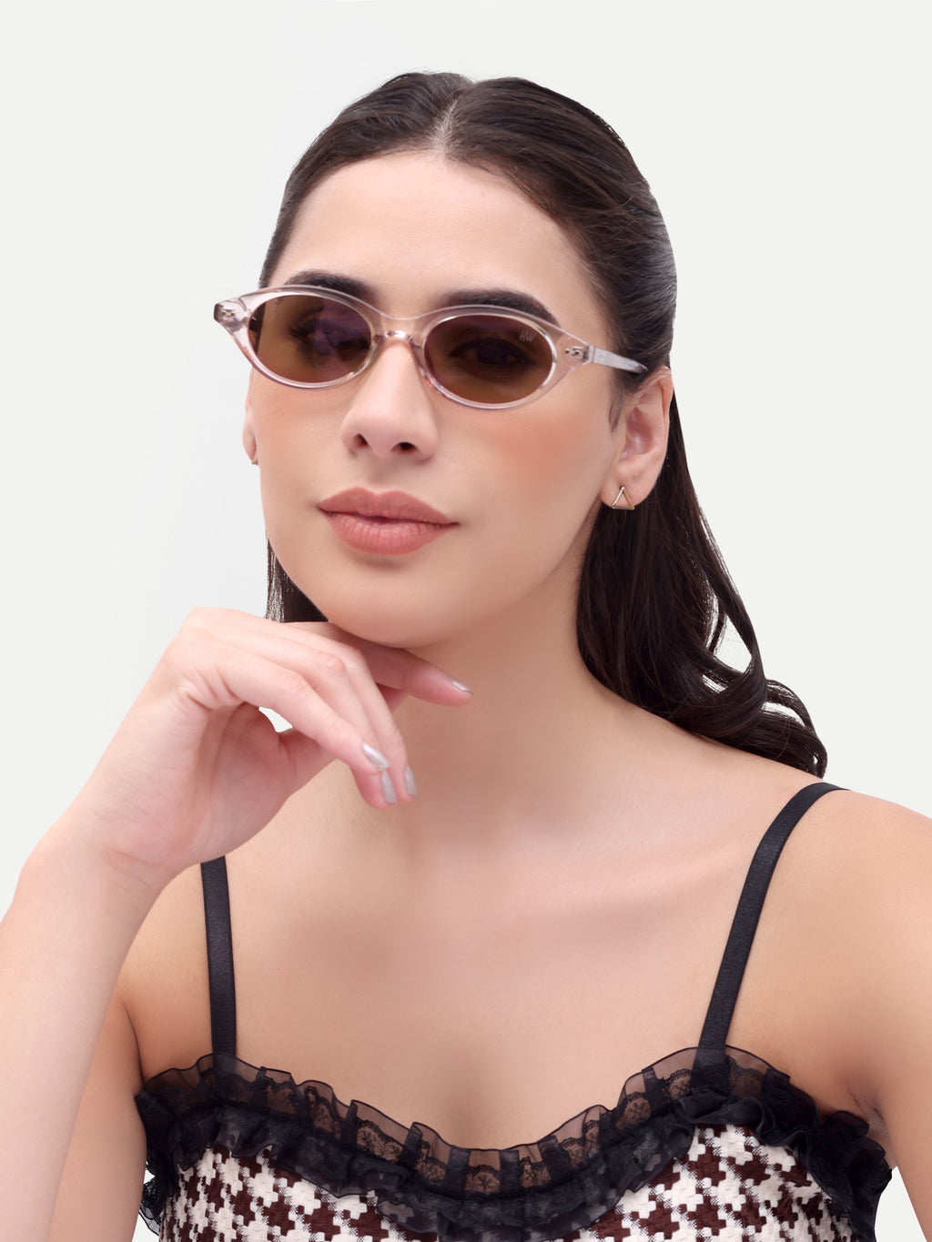 Fiora Oval Peach UV Protected Womens Sunglasses