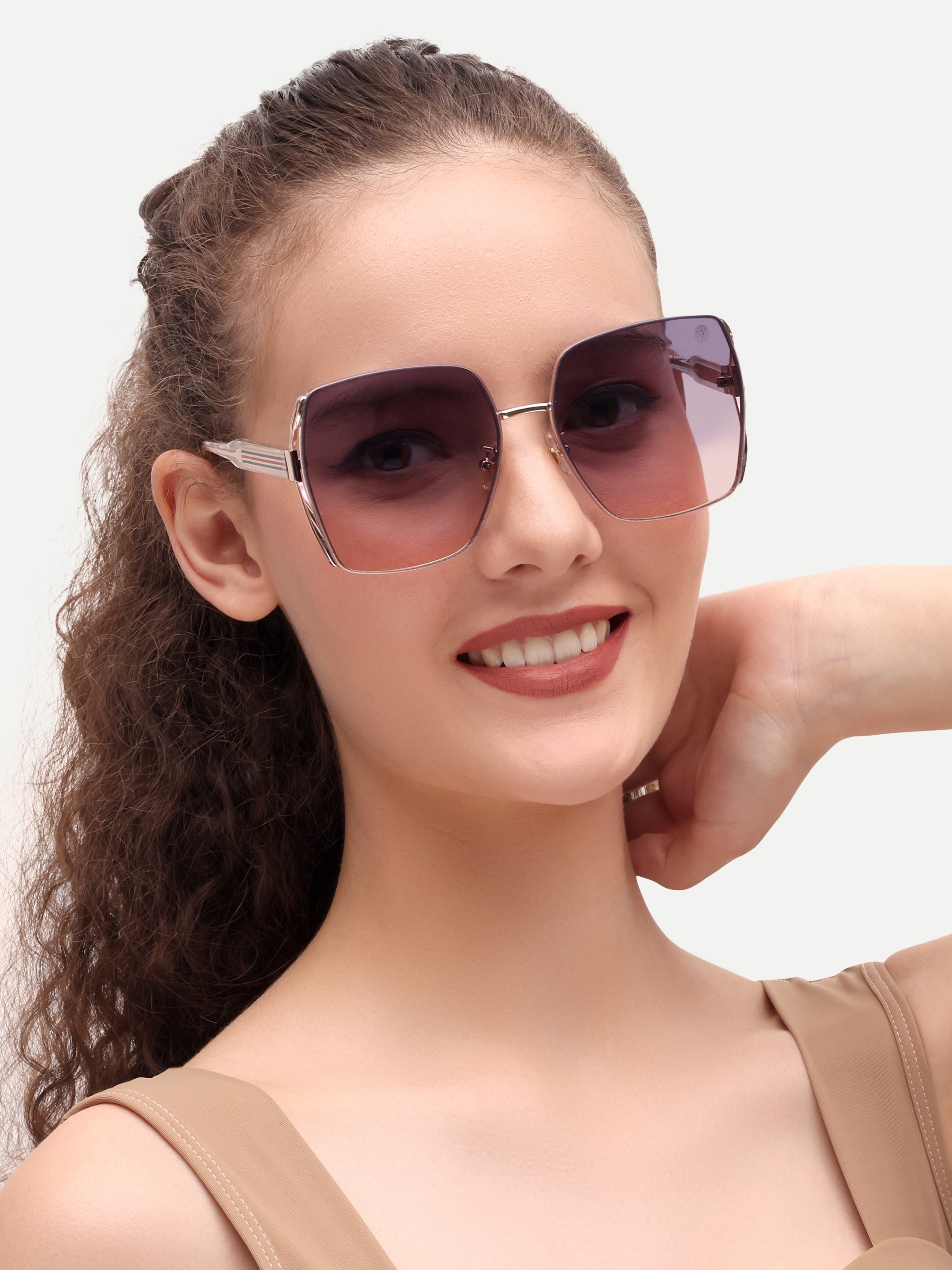 Pink Oversize Women UV Protected Sunglasses