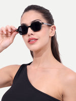 Women's Black Hexagon Premium Sunglasses