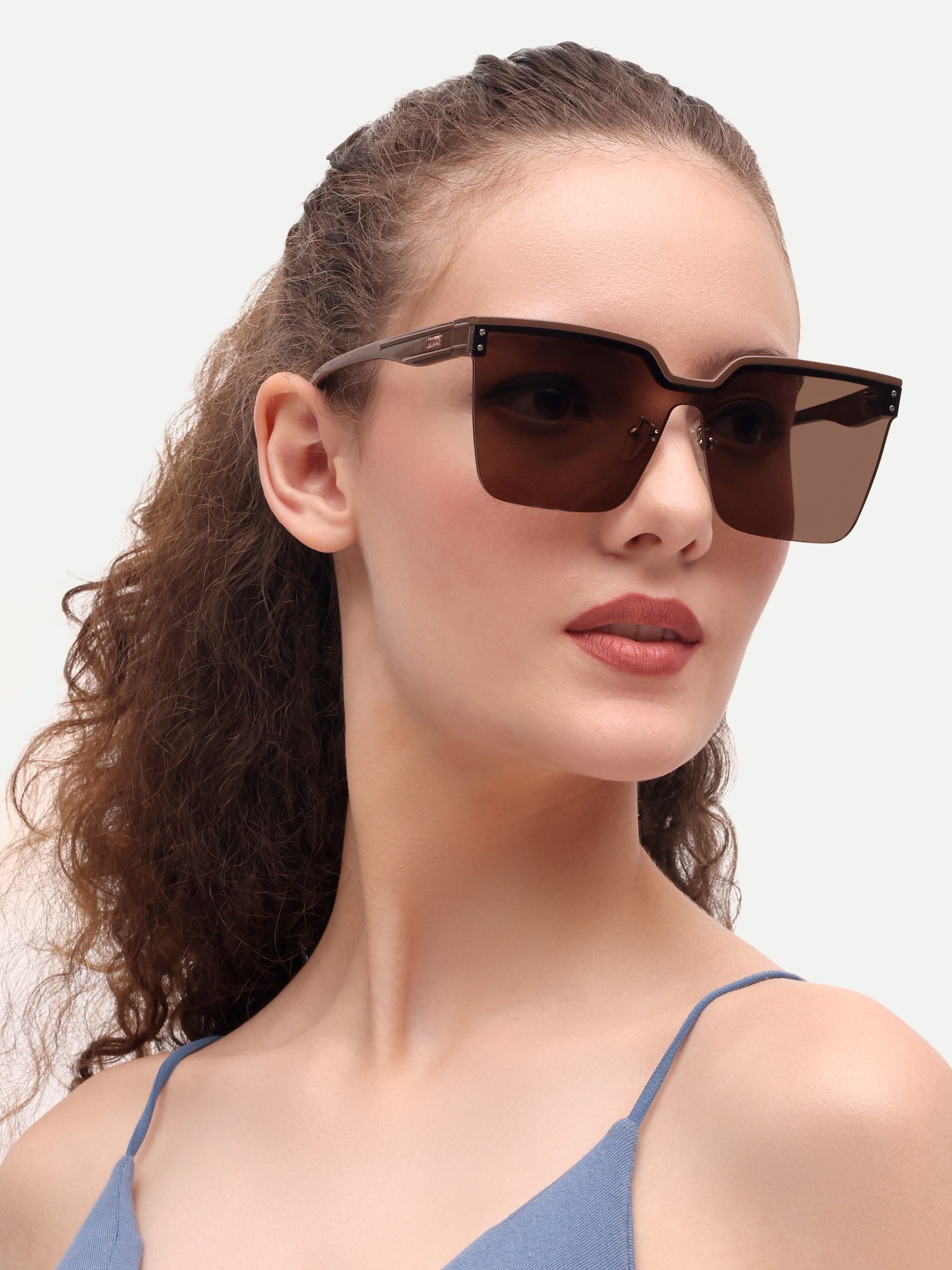 Brown Oversize Women UV Protected Sunglasses