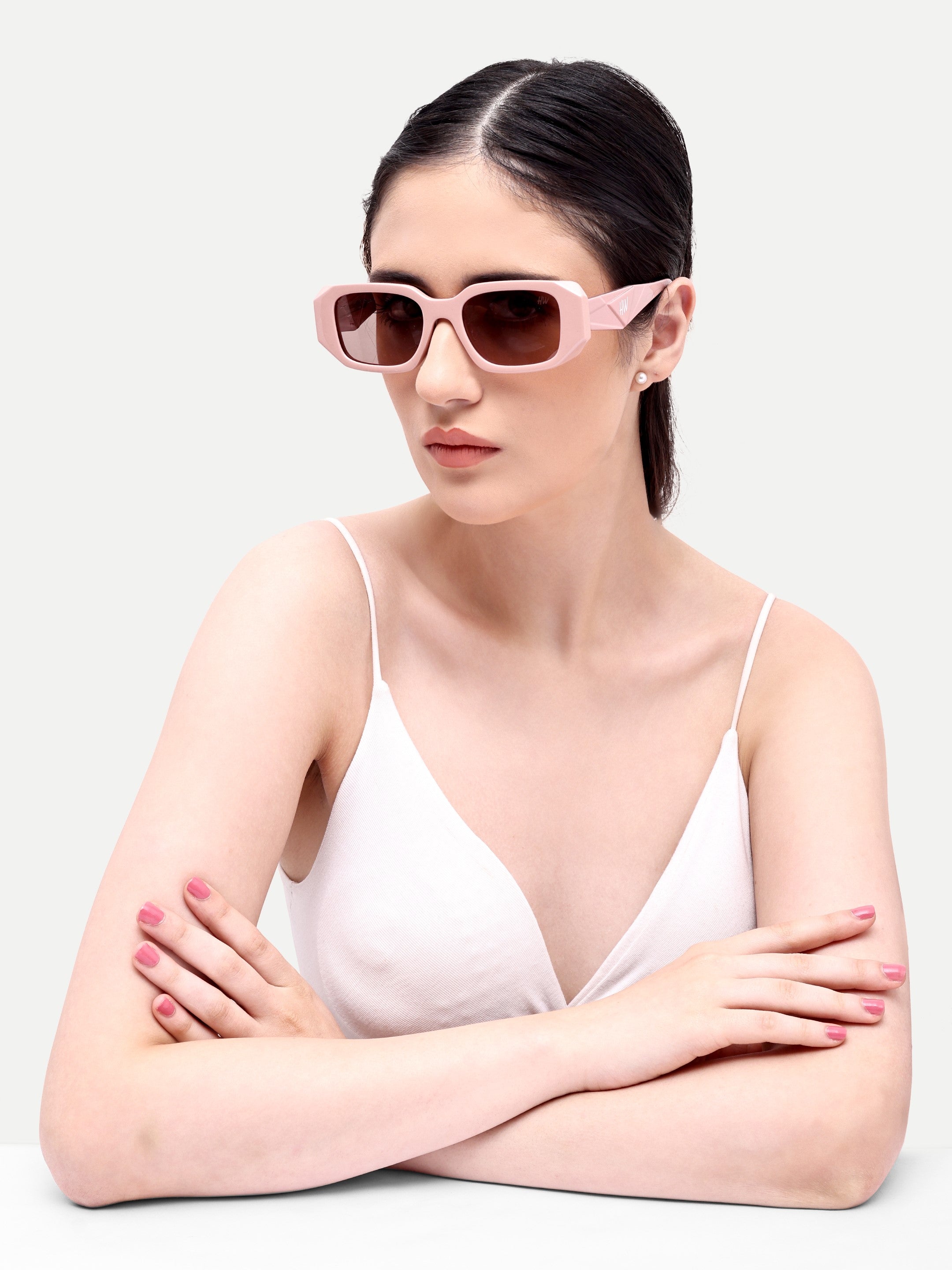 Aurelia Acetate Pink Oval UV Protected Womens Sunglasses