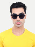 Men's Full Black UV Protected Hexagon Sunglasses