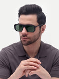Men's UV Protected Gold Black Green Wayfarer Sunglasses