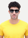 Valen Black Round Mens Sunglasses