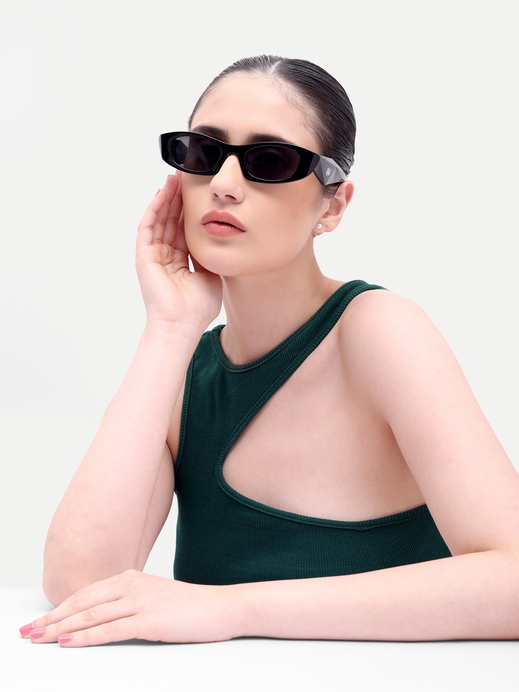 Sienna Black Cat Eye UV Protected Womens Sunglasses