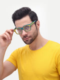 Men's Wayfarer Rectangular Optical Frame Green