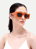 Opaline Candy Orange Square UV Protected Womens Sunglasses