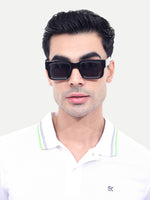 Men's Full Black UV Protected Wayfarer Rectangular Sunglasses