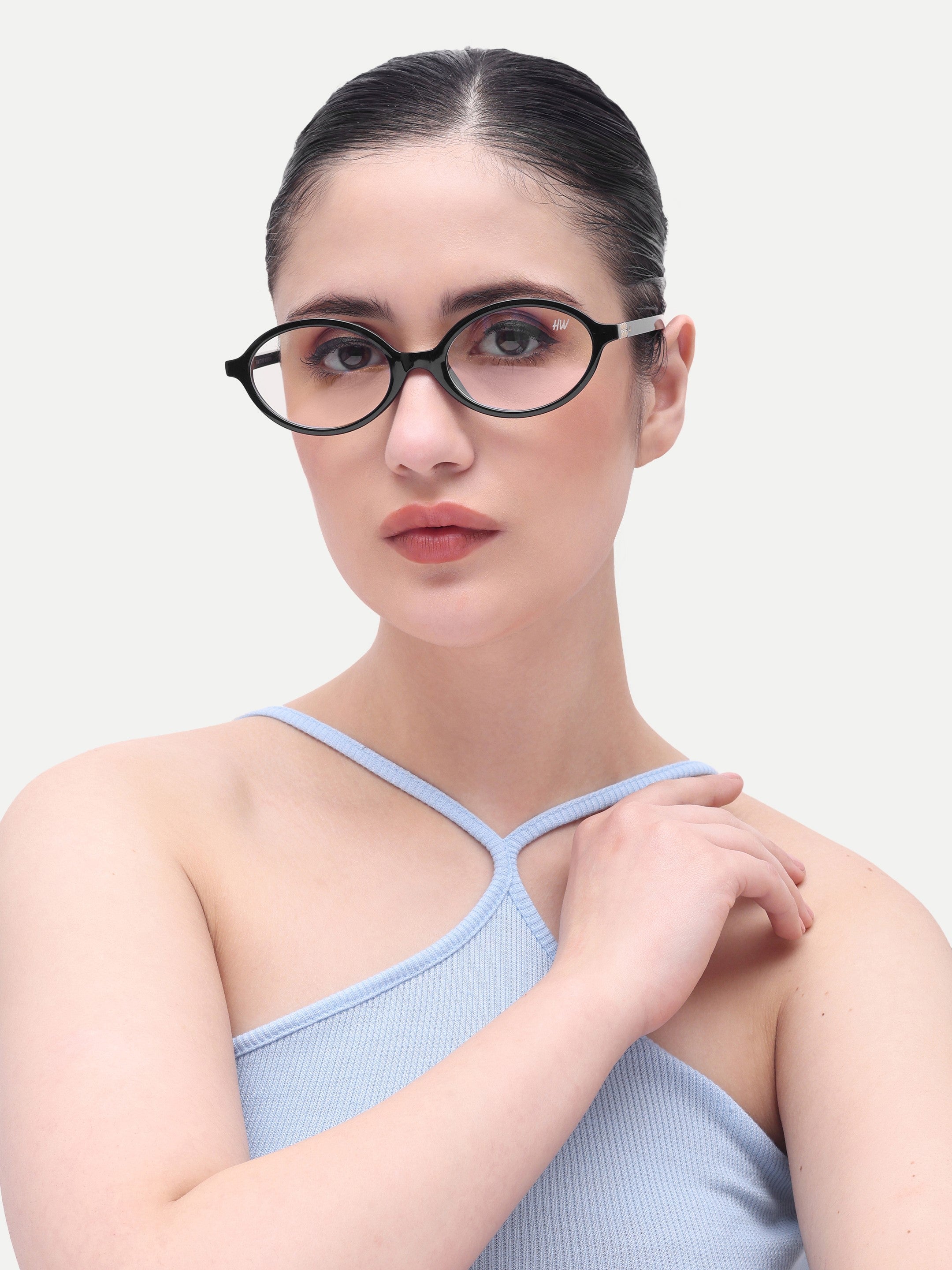 Women's Oval Optical Frame Black