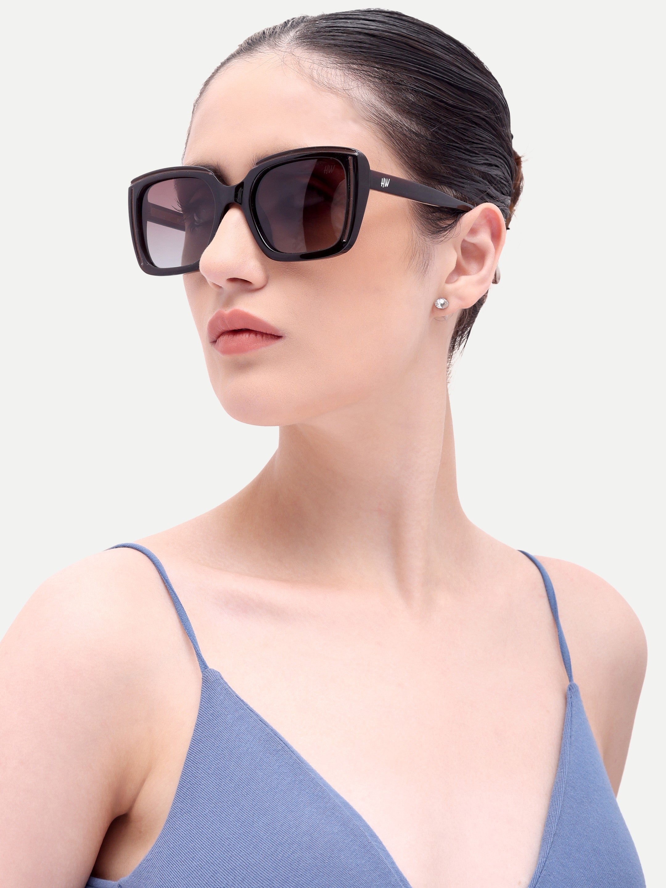 Elara Square Black UV Protected Womens Sunglasses