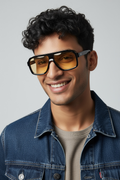 Men's Classic Yellow Wayfarer Sunglasses