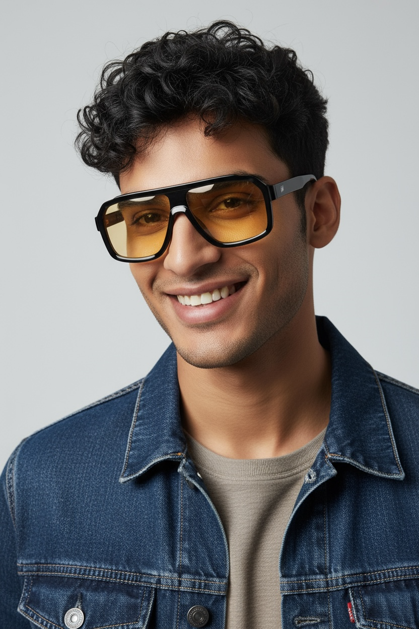 Men's Classic Yellow Wayfarer Sunglasses