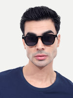 Men's Hexagon Black UV Protected Sunglasses