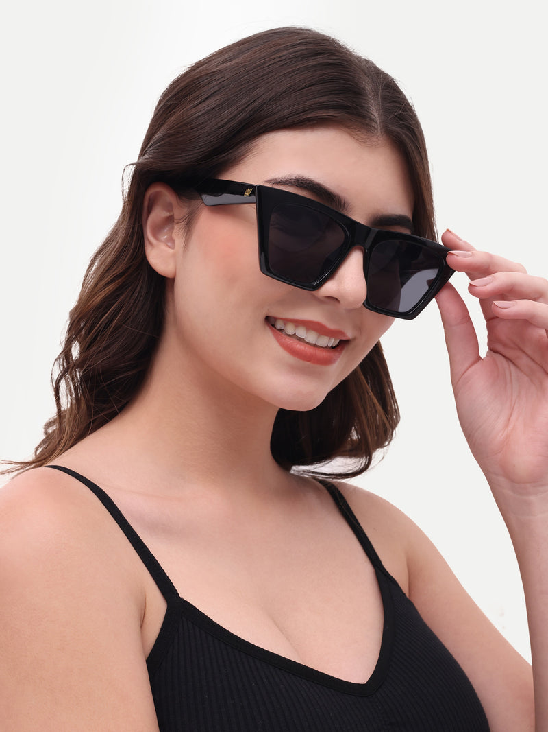 Women's Black Cat Eye UV Protected Sunglasses
