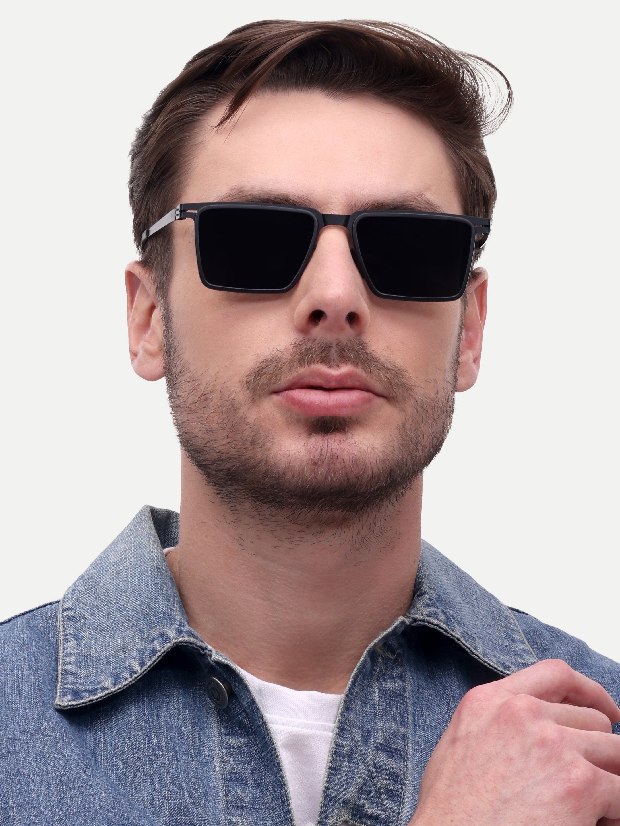 Men Wayfarer Uv Protected Sunglasses Black
