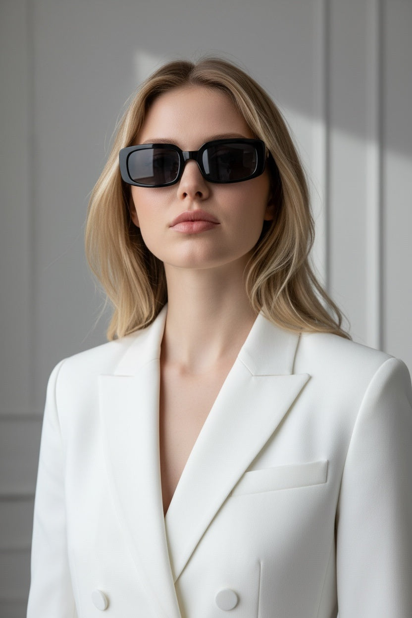 Women's Black Sleek Sunglasses