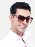Men's Brown Wayfarer Rectangular Sunglasses