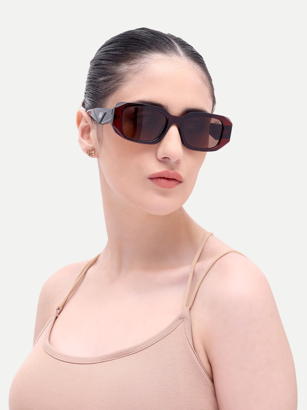 Aveline Oval Brown UV Protected Womens Sunglasses