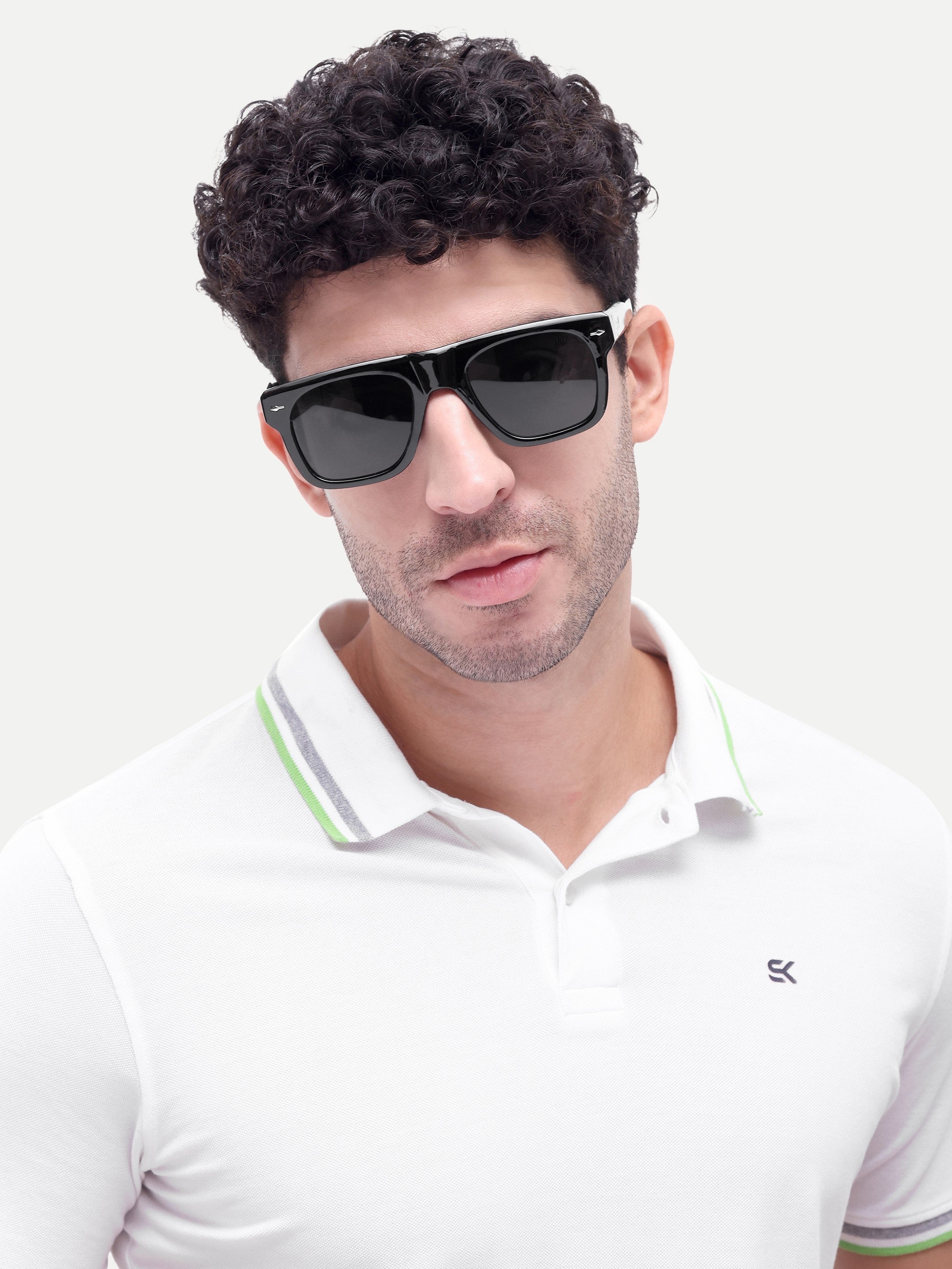 Novar Black Wayfarer Mens Sunglasses