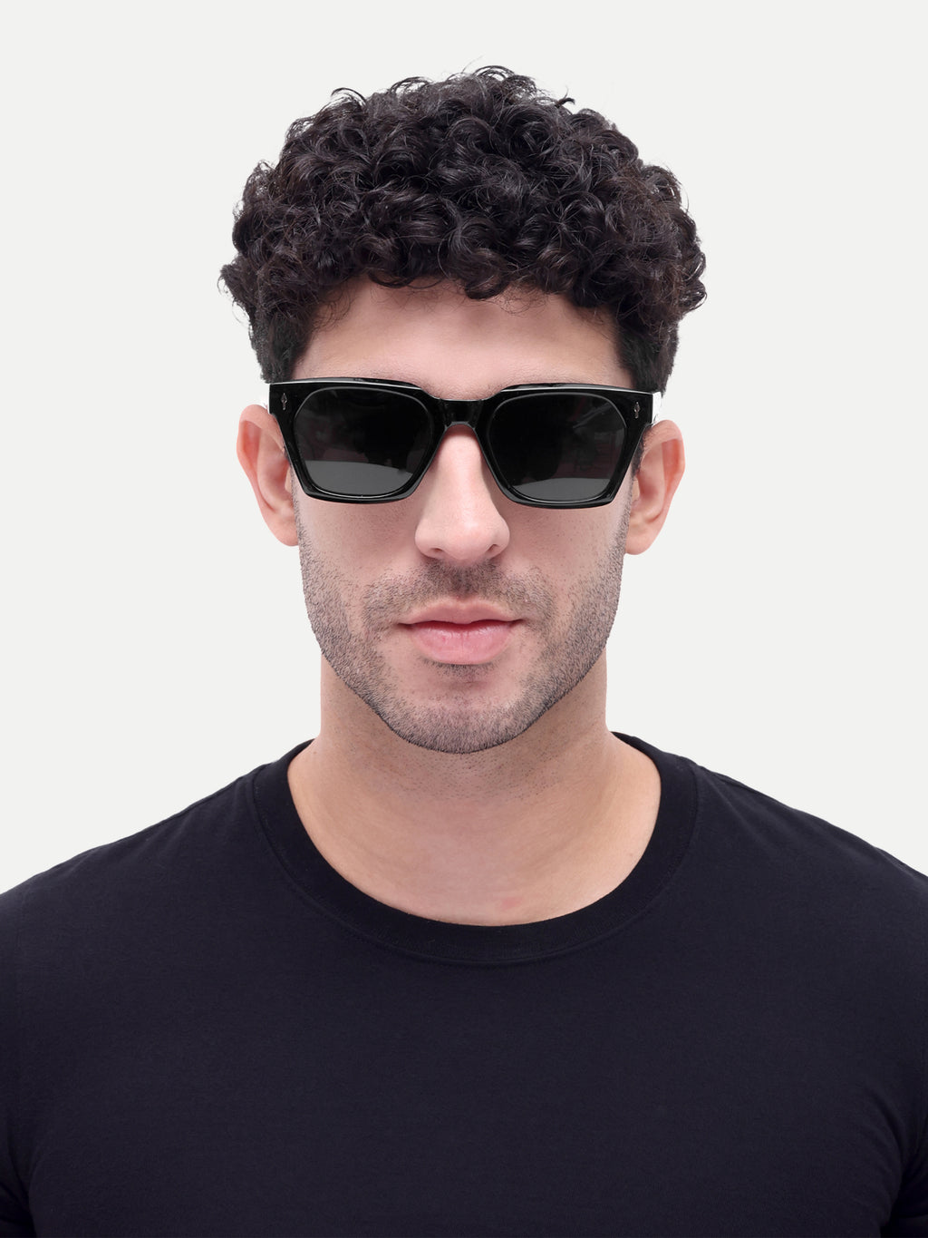 Montaro Black Wayfarer Mens Sunglasses