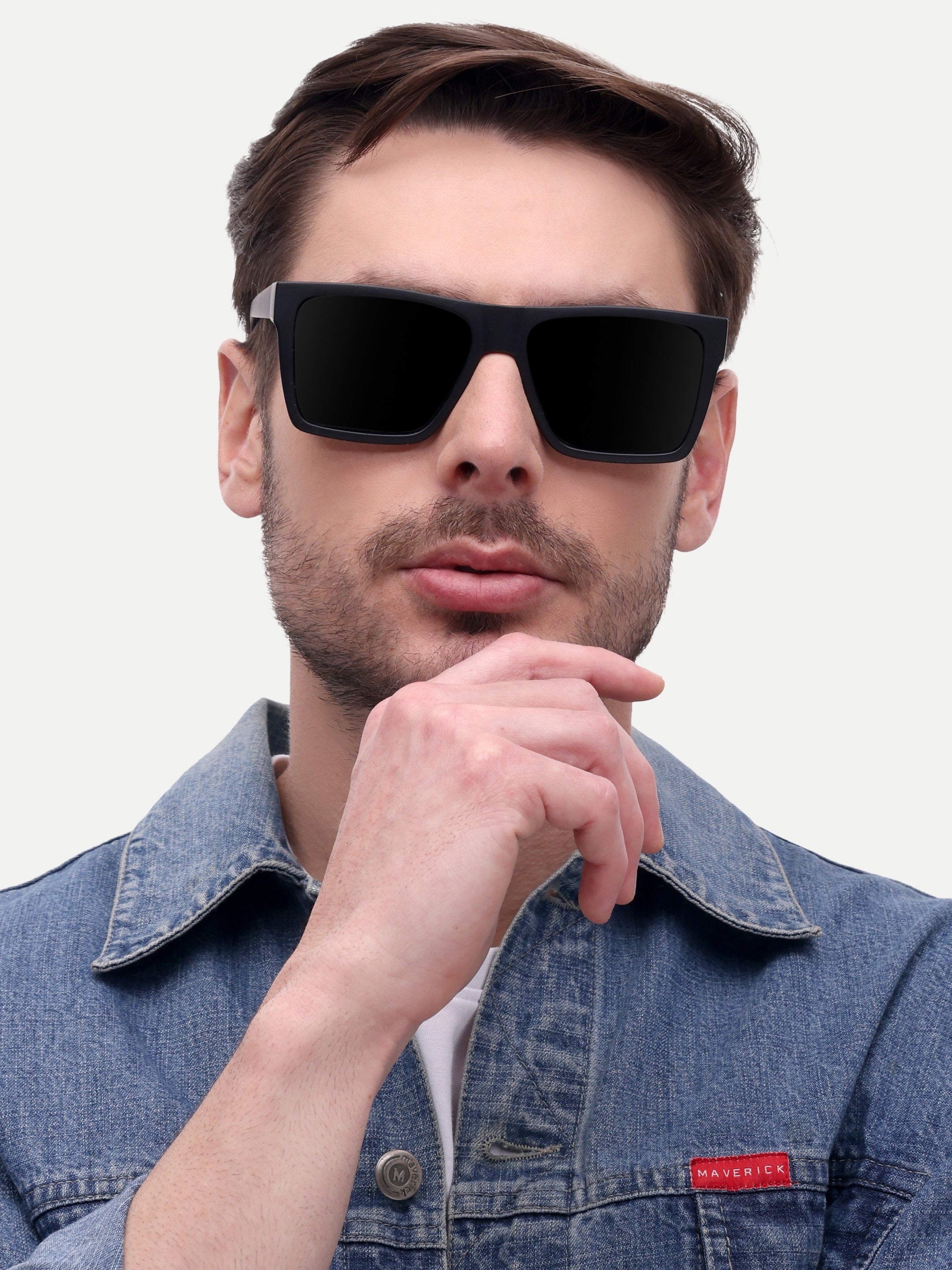 Men Wayfarer UV Protected Sunglasses Black