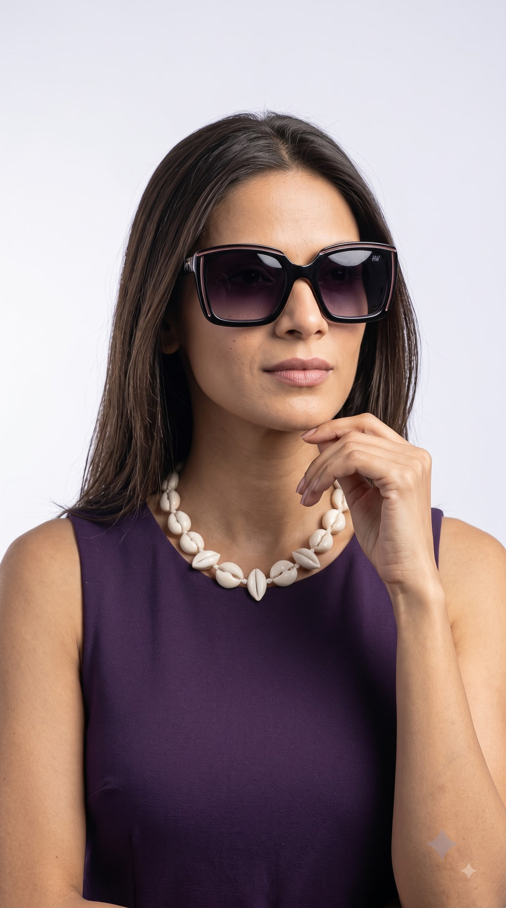 Nayelle Purple Square Women Sunglasses