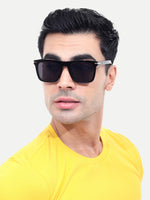 Men's Black UV Protected Wayfarer Rectangular Sunglasses