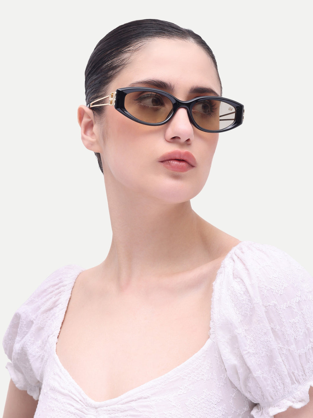 Women's Gold Black Peach Sunglasses