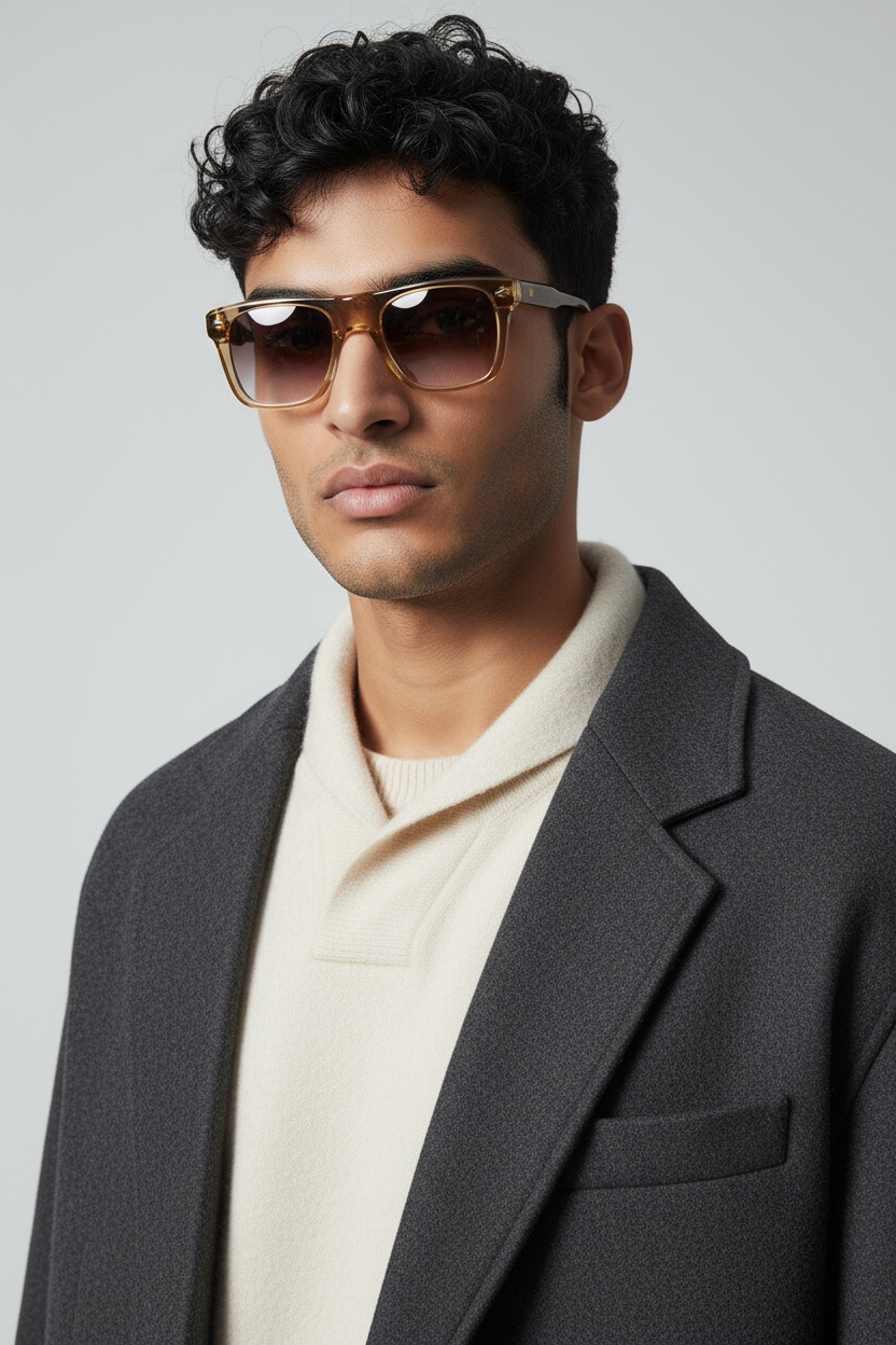 Men's Classic Brown Wayfarer Sunglasses