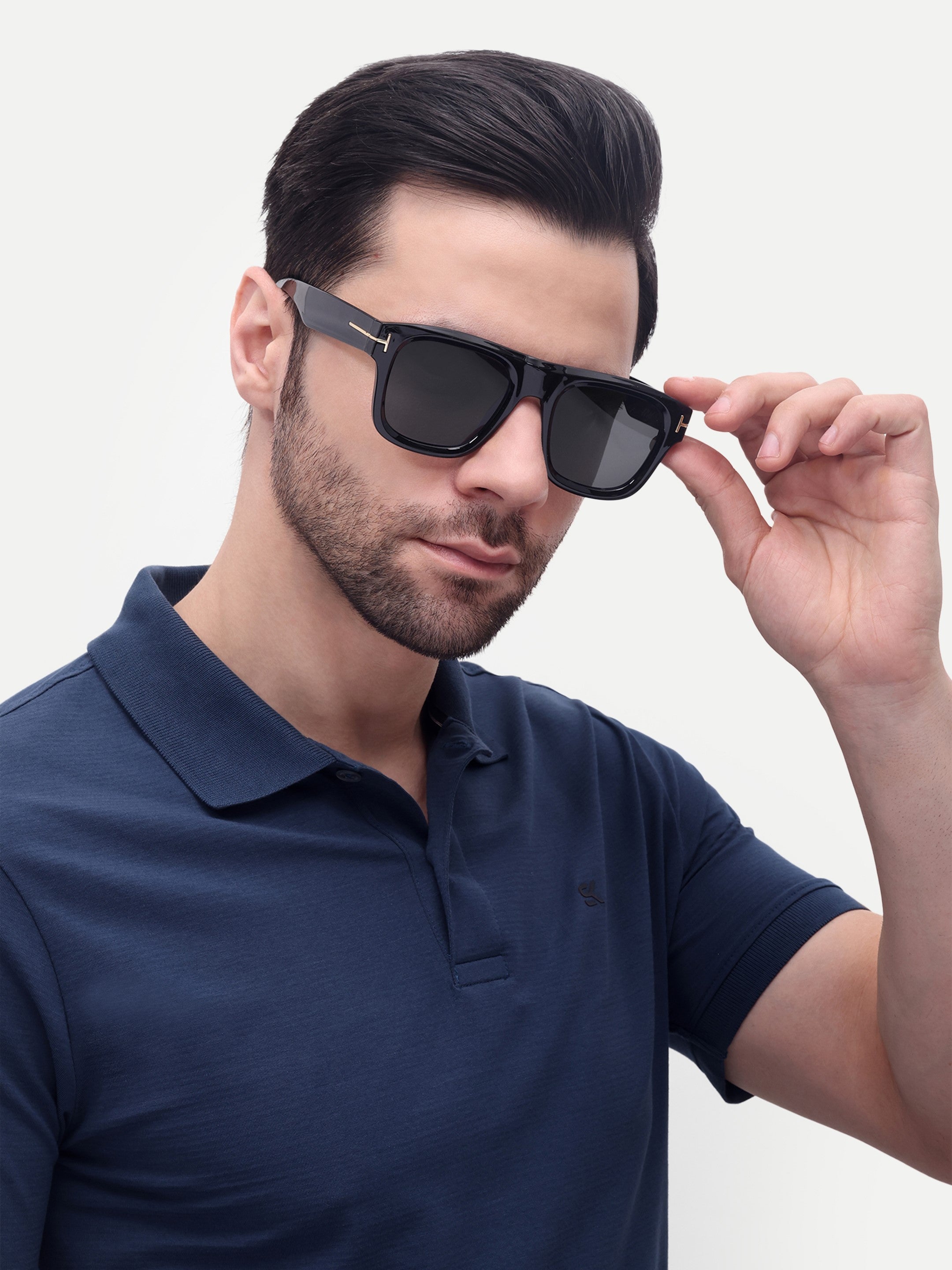 Men's UV Protected Black Wayfarer Sunglasses