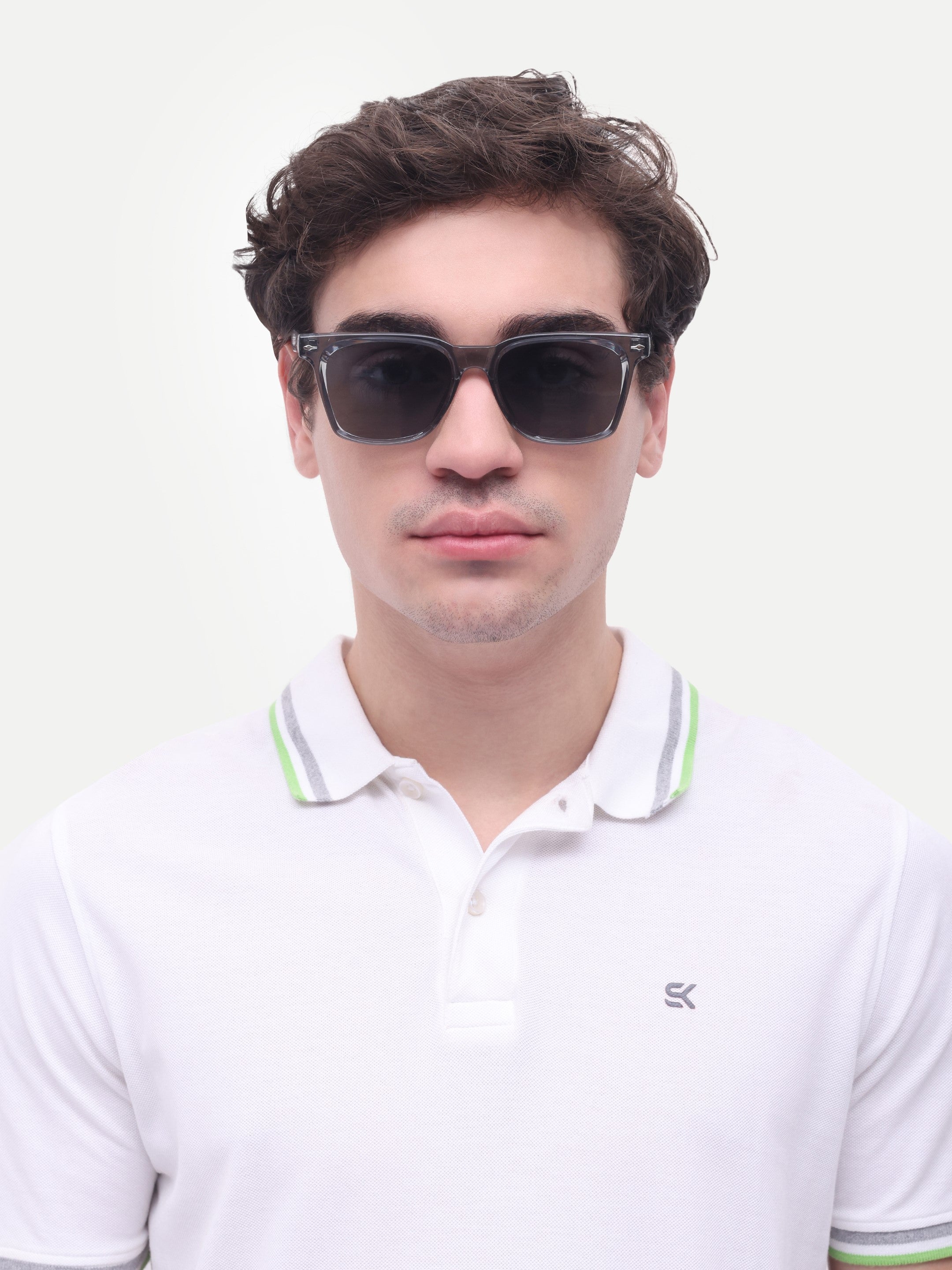 Men's Grey Wayfarer UV Protected Sunglasses
