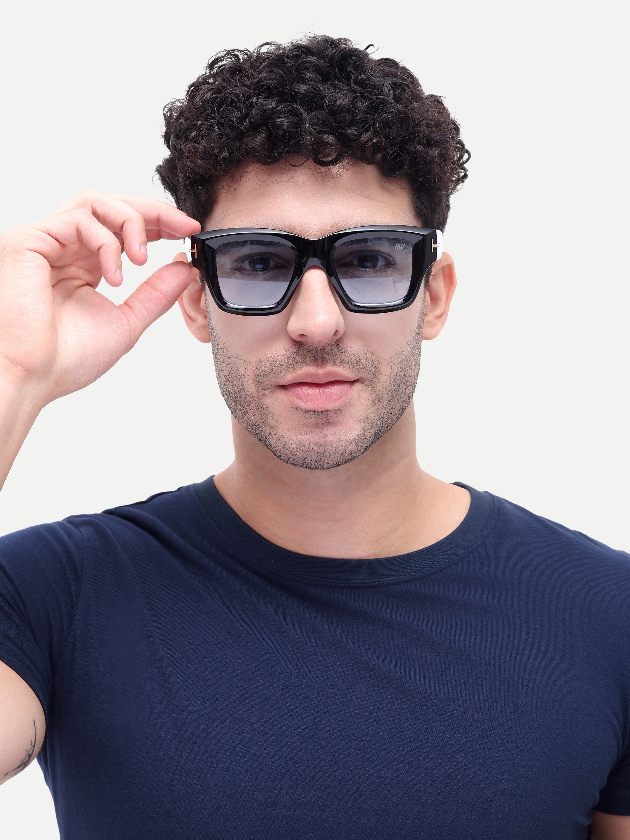 Phantom Blue Wayfarer Mens Sunglasses