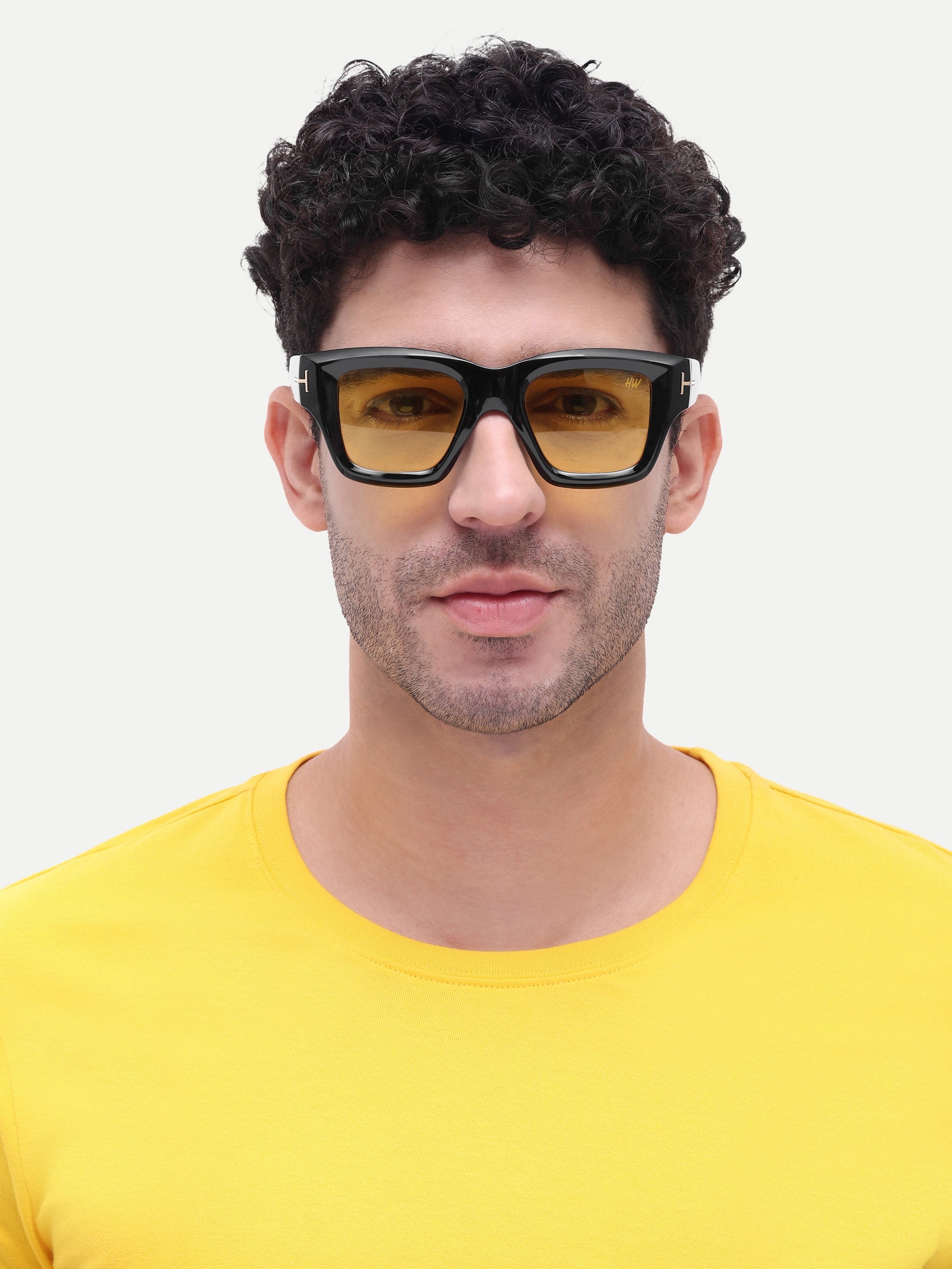 Falcon Yellow Wayfarer Mens Sunglasses