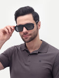 Men's UV Protected Gold Black Wayfarer Sunglasses